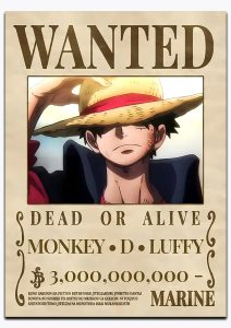 متال پوستر انیمه One Piece طرح شخصیت Luffy