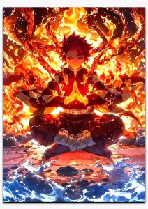 متال پوستر انیمه Demon Slayer طرح شخصیت Tanjiro